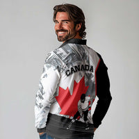 Canada Hockey Long Sleeve Polo Shirt Maple Leaf Sport Style