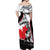 Canada Hockey Off Shoulder Maxi Dress Maple Leaf Sport Style