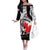 Canada Hockey Off The Shoulder Long Sleeve Dress Maple Leaf Sport Style