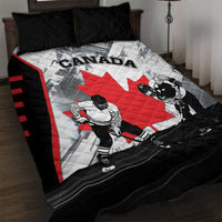 Canada Hockey Quilt Bed Set Maple Leaf Sport Style