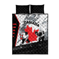 Canada Hockey Quilt Bed Set Maple Leaf Sport Style