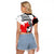 Canada Hockey Raglan Cropped T Shirt Maple Leaf Sport Style