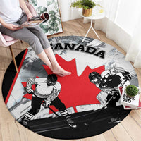 Canada Hockey Round Carpet Maple Leaf Sport Style