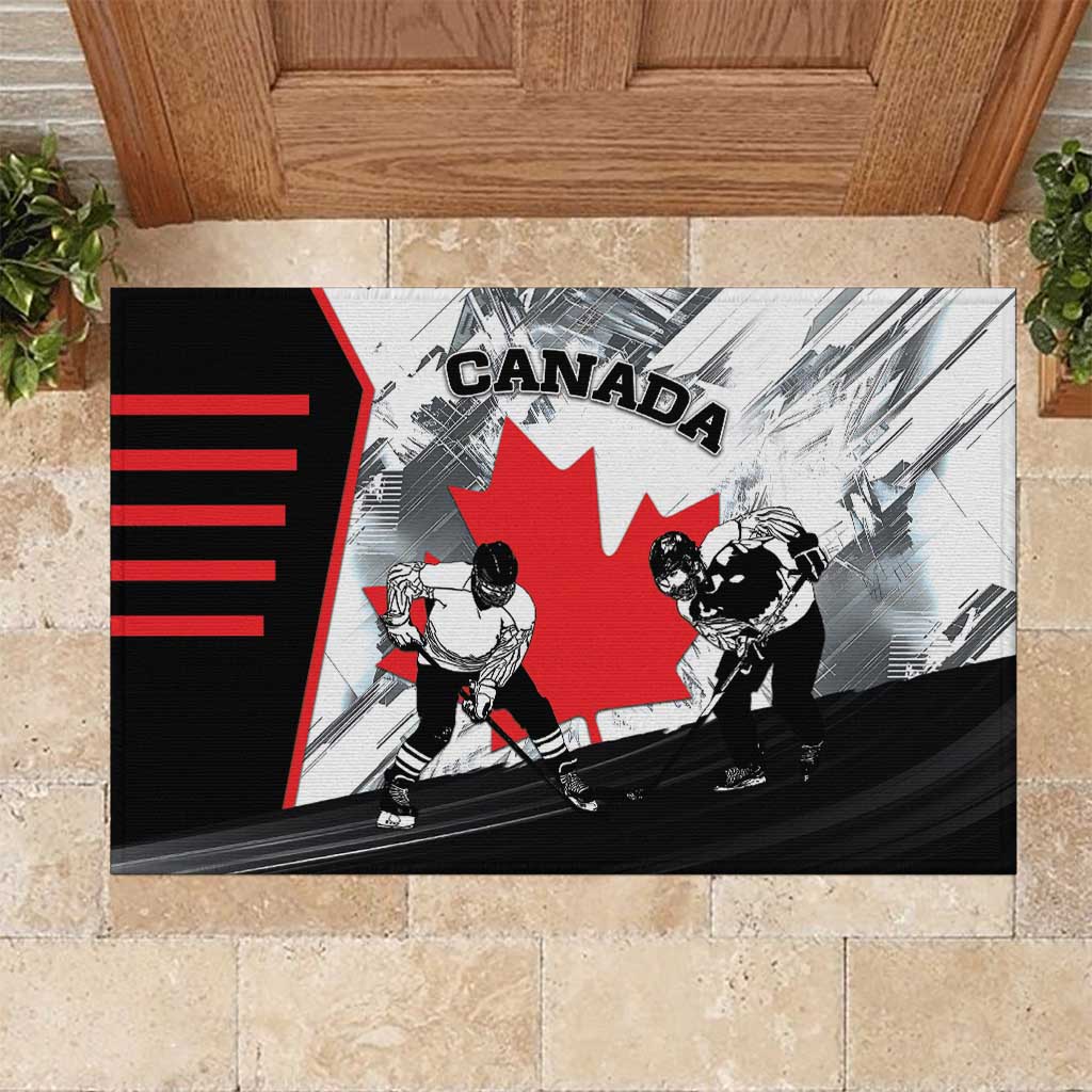 Canada Hockey Rubber Doormat Maple Leaf Sport Style