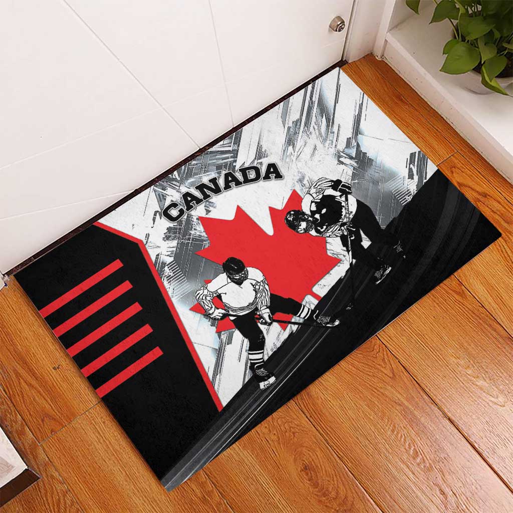 Canada Hockey Rubber Doormat Maple Leaf Sport Style