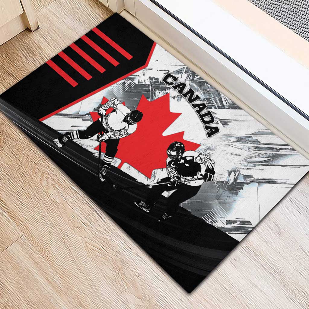 Canada Hockey Rubber Doormat Maple Leaf Sport Style