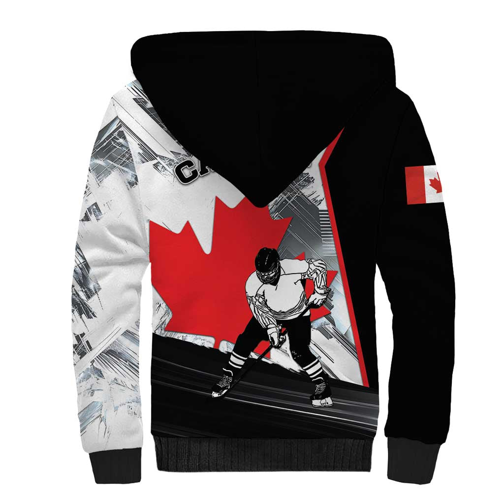 Canada Hockey Sherpa Hoodie Maple Leaf Sport Style