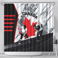 Canada Hockey Shower Curtain Maple Leaf Sport Style
