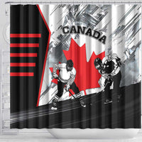 Canada Hockey Shower Curtain Maple Leaf Sport Style