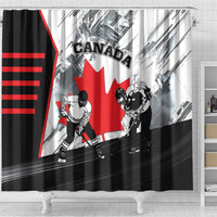 Canada Hockey Shower Curtain Maple Leaf Sport Style