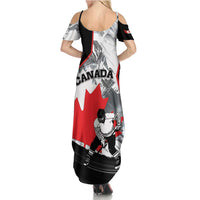Canada Hockey Summer Maxi Dress Maple Leaf Sport Style