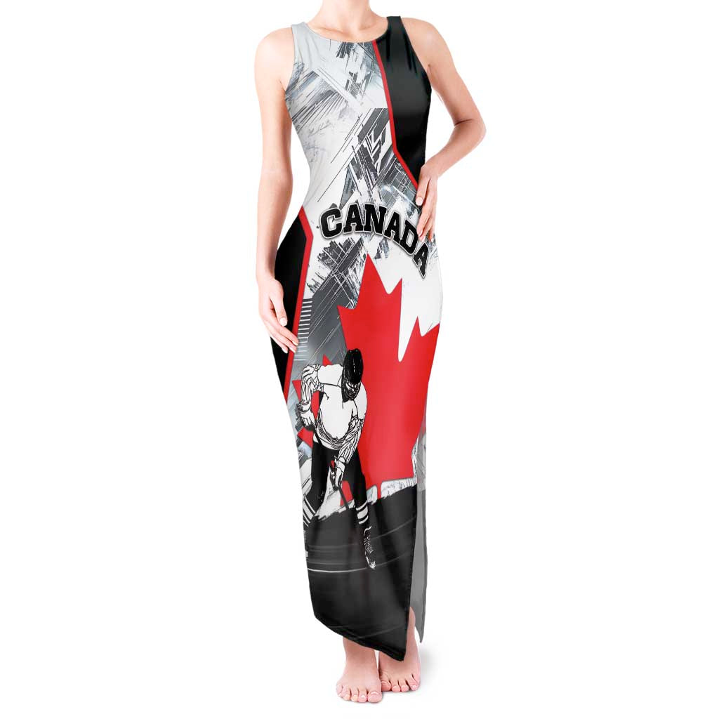 Canada Hockey Tank Maxi Dress Maple Leaf Sport Style