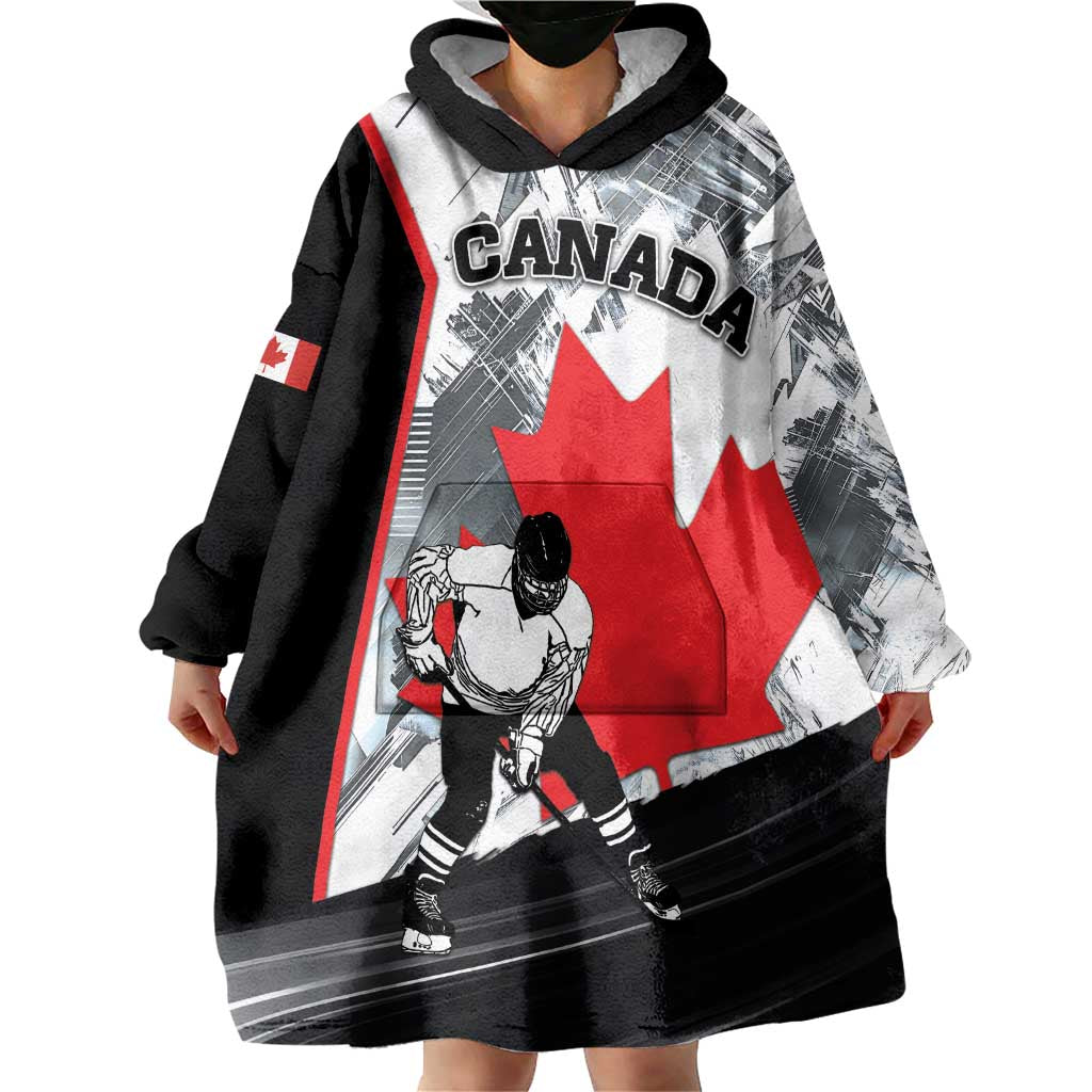 Canada Hockey Wearable Blanket Hoodie Maple Leaf Sport Style