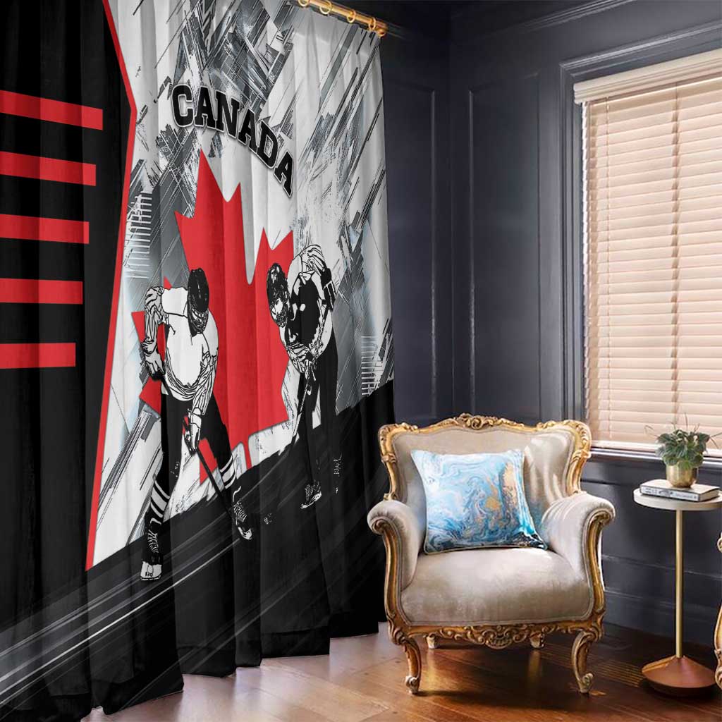 Canada Hockey Window Curtain Maple Leaf Sport Style