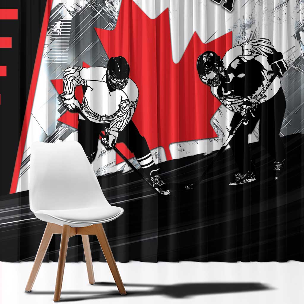 Canada Hockey Window Curtain Maple Leaf Sport Style