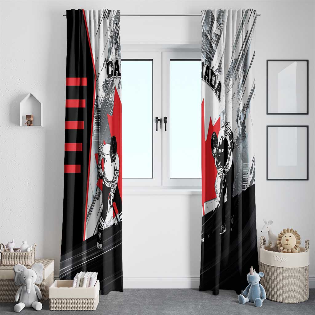 Canada Hockey Window Curtain Maple Leaf Sport Style