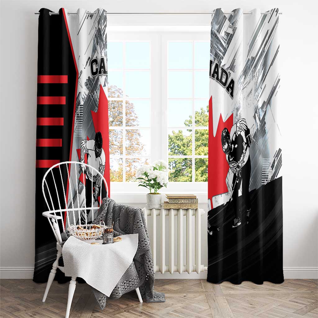 Canada Hockey Window Curtain Maple Leaf Sport Style