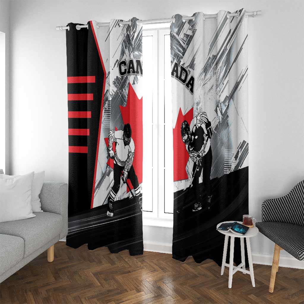 Canada Hockey Window Curtain Maple Leaf Sport Style