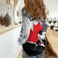 Canada Hockey Women Casual Shirt Maple Leaf Sport Style