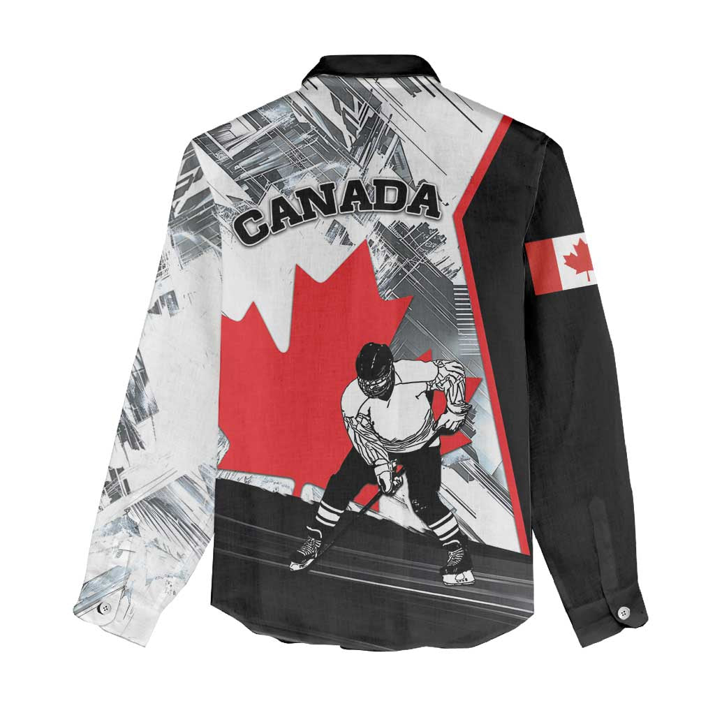 Canada Hockey Women Casual Shirt Maple Leaf Sport Style