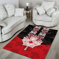 Canada Maple Leaf Area Rug Haida Totem Inspired Art