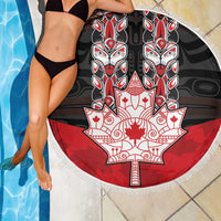Canada Maple Leaf Beach Blanket Haida Totem Inspired Art