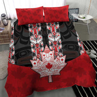 Canada Maple Leaf Bedding Set Haida Totem Inspired Art