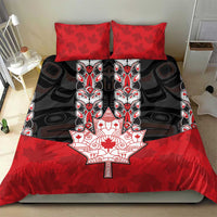 Canada Maple Leaf Bedding Set Haida Totem Inspired Art