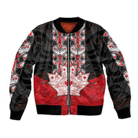 Personalised Canada Maple Leaf Bomber Jacket Haida Totem Inspired Art