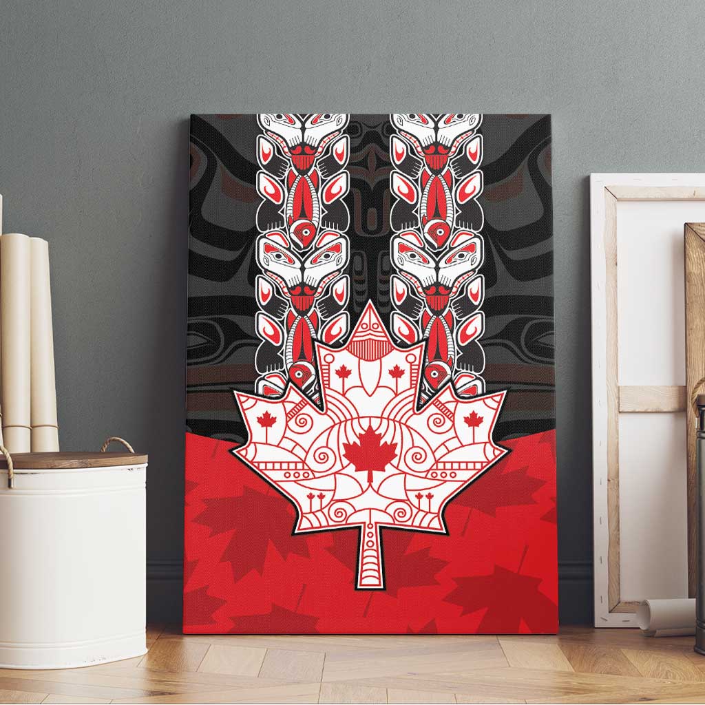 Canada Maple Leaf Canvas Wall Art Haida Totem Inspired Art