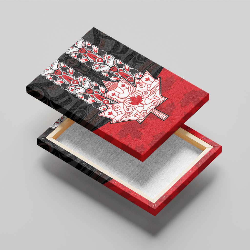 Canada Maple Leaf Canvas Wall Art Haida Totem Inspired Art