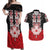 Personalised Canada Maple Leaf Couples Matching Off Shoulder Maxi Dress and Hawaiian Shirt Haida Totem Inspired Art