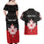 Personalised Canada Maple Leaf Couples Matching Off Shoulder Maxi Dress and Hawaiian Shirt Haida Totem Inspired Art