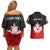 Personalised Canada Maple Leaf Couples Matching Off Shoulder Short Dress and Hawaiian Shirt Haida Totem Inspired Art