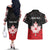 Personalised Canada Maple Leaf Couples Matching Off The Shoulder Long Sleeve Dress and Hawaiian Shirt Haida Totem Inspired Art