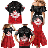 Personalised Canada Maple Leaf Family Matching Mermaid Dress and Hawaiian Shirt Haida Totem Inspired Art