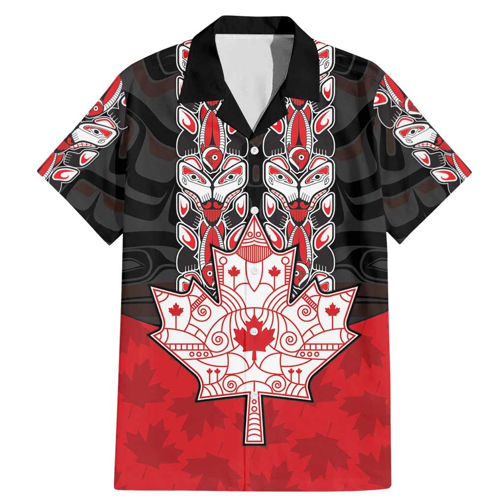 Personalised Canada Maple Leaf Family Matching Mermaid Dress and Hawaiian Shirt Haida Totem Inspired Art