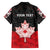 Personalised Canada Maple Leaf Family Matching Off The Shoulder Long Sleeve Dress and Hawaiian Shirt Haida Totem Inspired Art