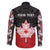 Personalised Canada Maple Leaf Family Matching Off The Shoulder Long Sleeve Dress and Hawaiian Shirt Haida Totem Inspired Art