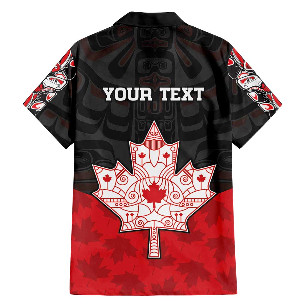 Personalised Canada Maple Leaf Family Matching Summer Maxi Dress and Hawaiian Shirt Haida Totem Inspired Art