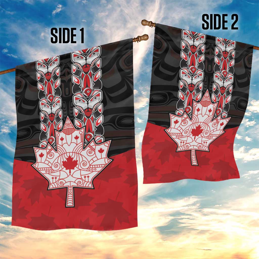 Canada Maple Leaf Garden Flag Haida Totem Inspired Art