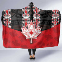 Canada Maple Leaf Hooded Blanket Haida Totem Inspired Art