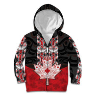 Personalised Canada Maple Leaf Kid Hoodie Haida Totem Inspired Art