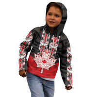 Personalised Canada Maple Leaf Kid Hoodie Haida Totem Inspired Art