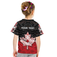 Personalised Canada Maple Leaf Kid T Shirt Haida Totem Inspired Art