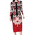 Personalised Canada Maple Leaf Long Sleeve Bodycon Dress Haida Totem Inspired Art