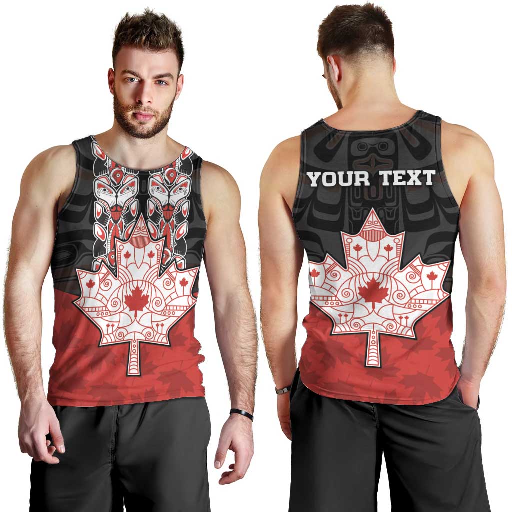 Personalised Canada Maple Leaf Men Tank Top Haida Totem Inspired Art