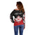 Personalised Canada Maple Leaf Off Shoulder Sweater Haida Totem Inspired Art
