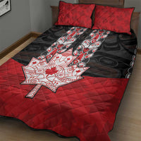 Canada Maple Leaf Quilt Bed Set Haida Totem Inspired Art