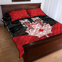 Canada Maple Leaf Quilt Bed Set Haida Totem Inspired Art